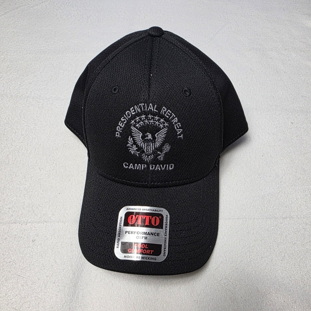 Otto Cap Presidential Retreat Camp David Black Baseball Cap OSFM